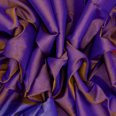 Purple Handloom Uppada Plain Silk Saree With Red Border