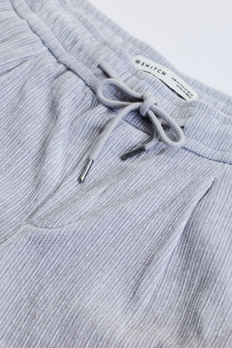 Light Grey Corduroy Relaxed Fit Trousers