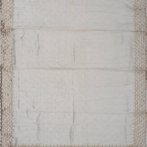 Taupe Woven Supernet Saree With Embroidery