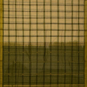 Shadow Green Handloom Kadapa Cotton Saree With Checks