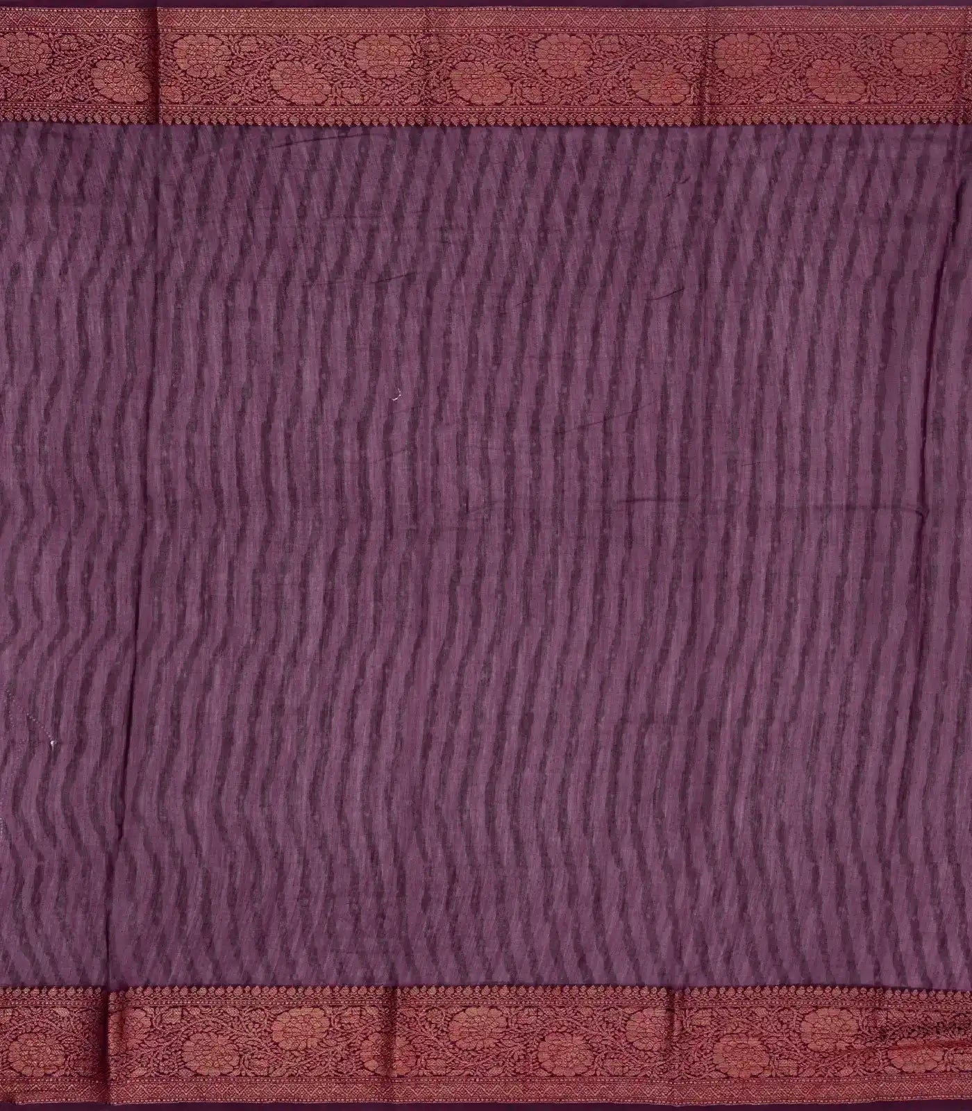 Burgundy Woven Chanderi Cotton Saree With Printed Small Motifs