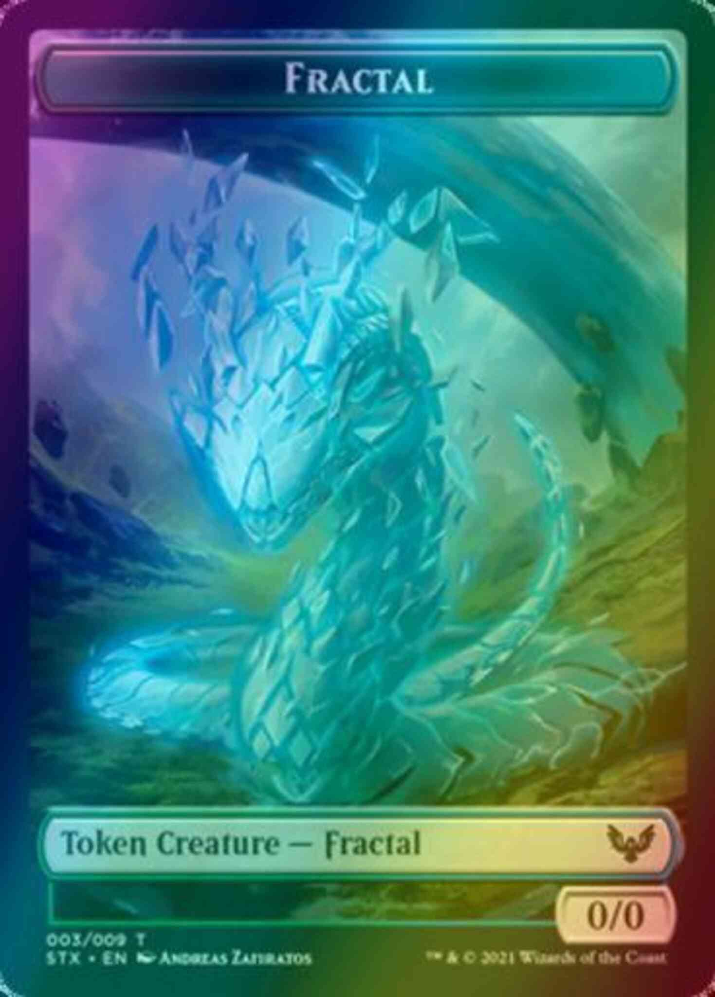Avatar Token (01) // Fractal Token (03) [Strixhaven School of Mages Tokens] [Foil]