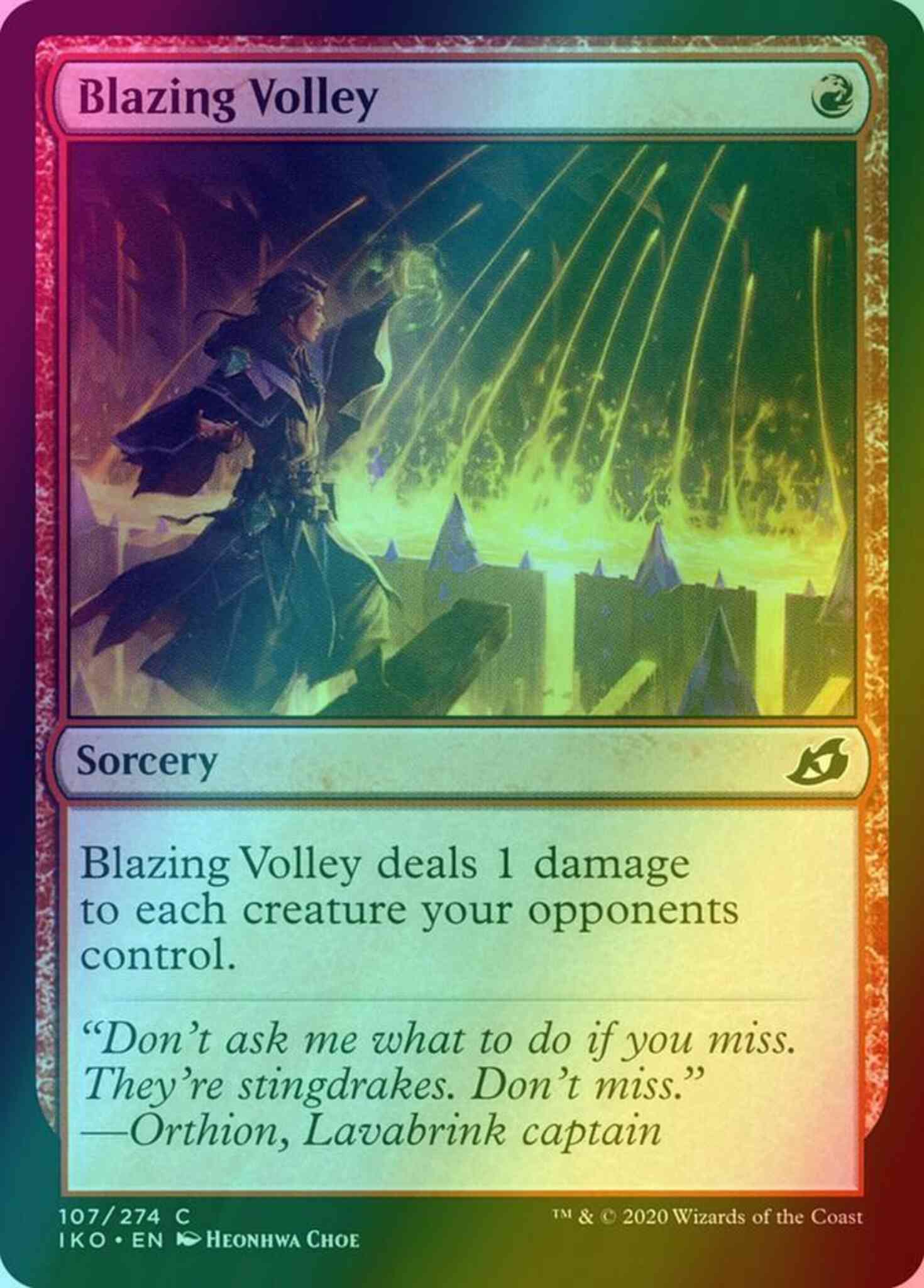 Blazing Volley [107] [Ikoria: Lair of Behemoths] [Foil]