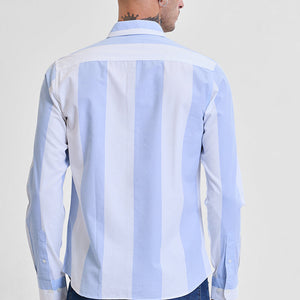 Light Blue Stripes Slim Fit Shirt