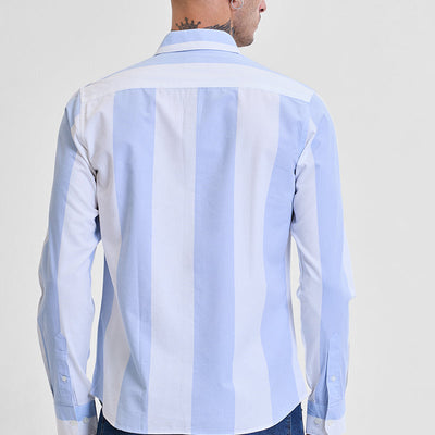 Light Blue Stripes Slim Fit Shirt