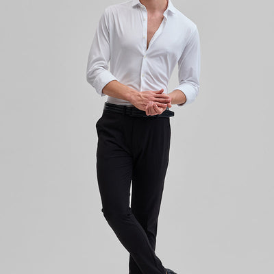White Solid Stretch Shirt