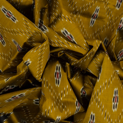 Olive Green Handloom Orissa Silk Saree With Tie & Dye Floral Motifs