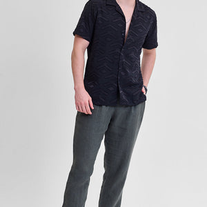 Black Geometric Box Fit Shirt