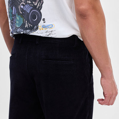 Black Corduroy Slim Fit Trousers