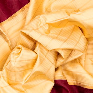 Cream Handloom Kanchipuram Silk Saree Korvai With Stripes