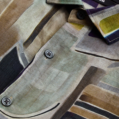 Brown Textured Abstract Shirt