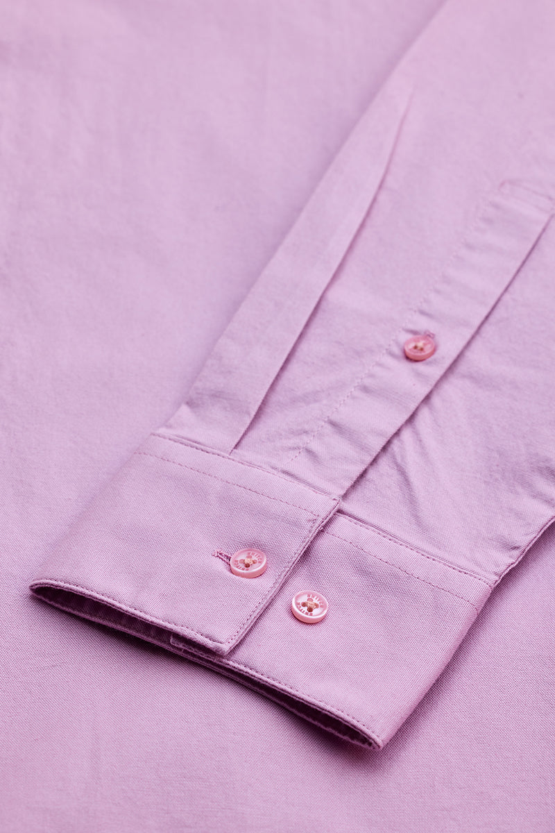 Pink Stretchable Slim Fit Shirt