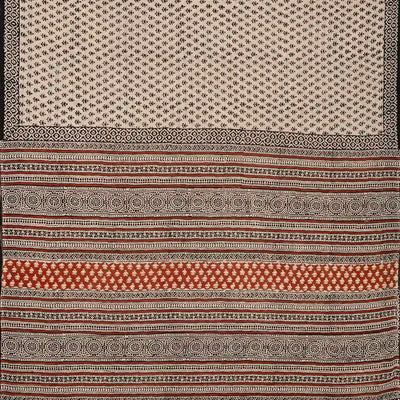 Cream Woven Jaipur Cotton Saree Printed And Floral Motifs