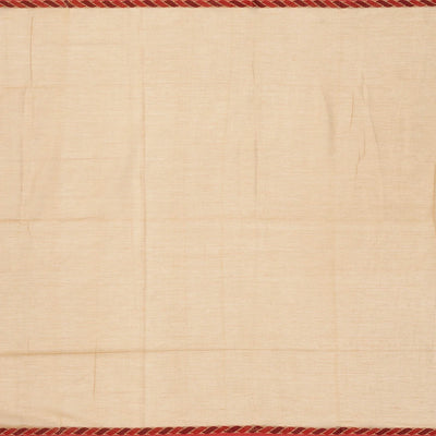 Beige Handloom Bengal Cotton Saree With Flower Buttas