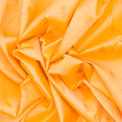 Sandal Handloom Kanchipuram Korvai Silk Saree With Floral Motifs