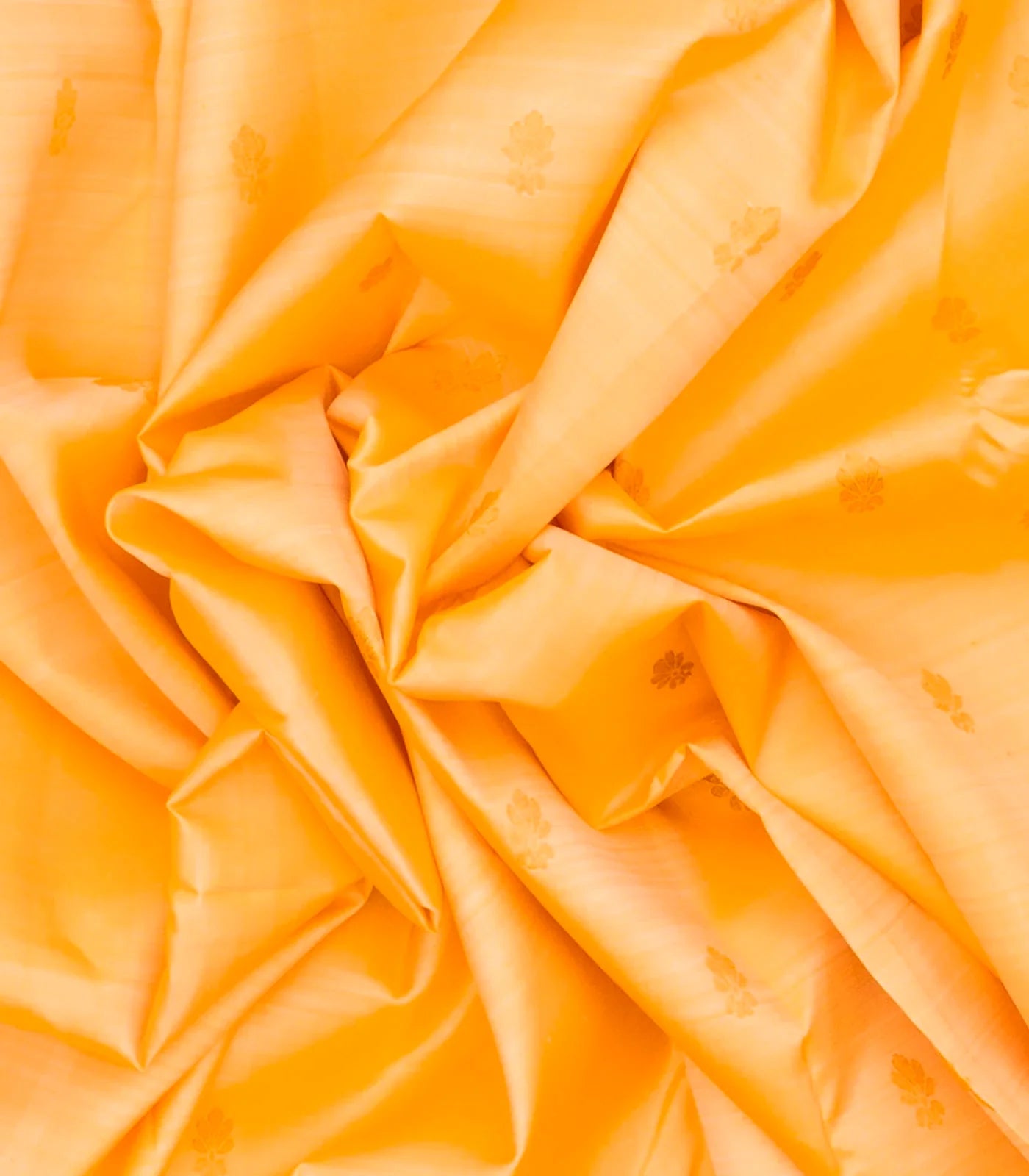 Sandal Handloom Kanchipuram Korvai Silk Saree With Floral Motifs