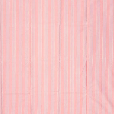 Grey Handloom Kanchipuram Silk Saree With Dotted Stripes