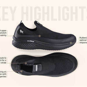 Ease Walk Slip Ons : Black