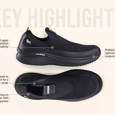 Ease Walk Slip Ons : Black