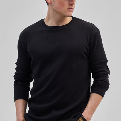 Black Textured Sweatshirt