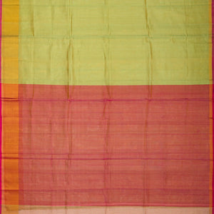 Cardamom Green Uppada Silk Saree With Contrast Pallu