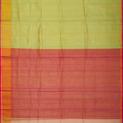 Cardamom Green Uppada Silk Saree With Contrast Pallu