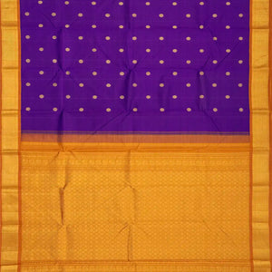 Purple Handloom Kanchipuram Korvai Silk Saree With Chakaram Buttas