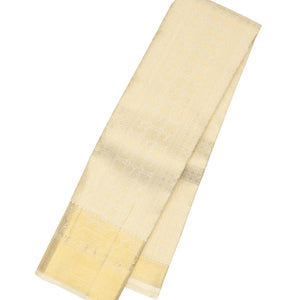 Cream Handloom Kanchipuram Silk Saree With Annam Motifs & Checks