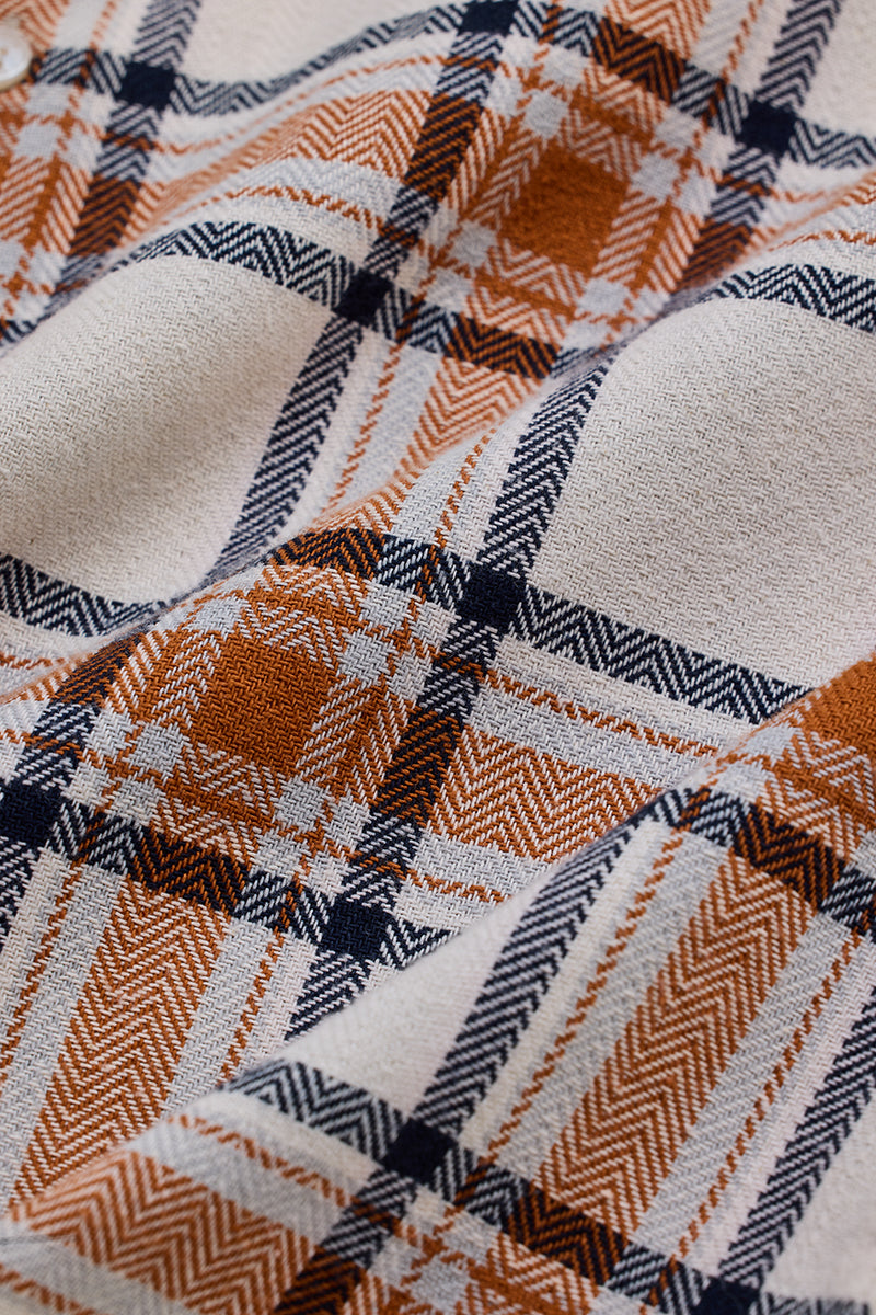 Cream Checks Slim Fit Shirt