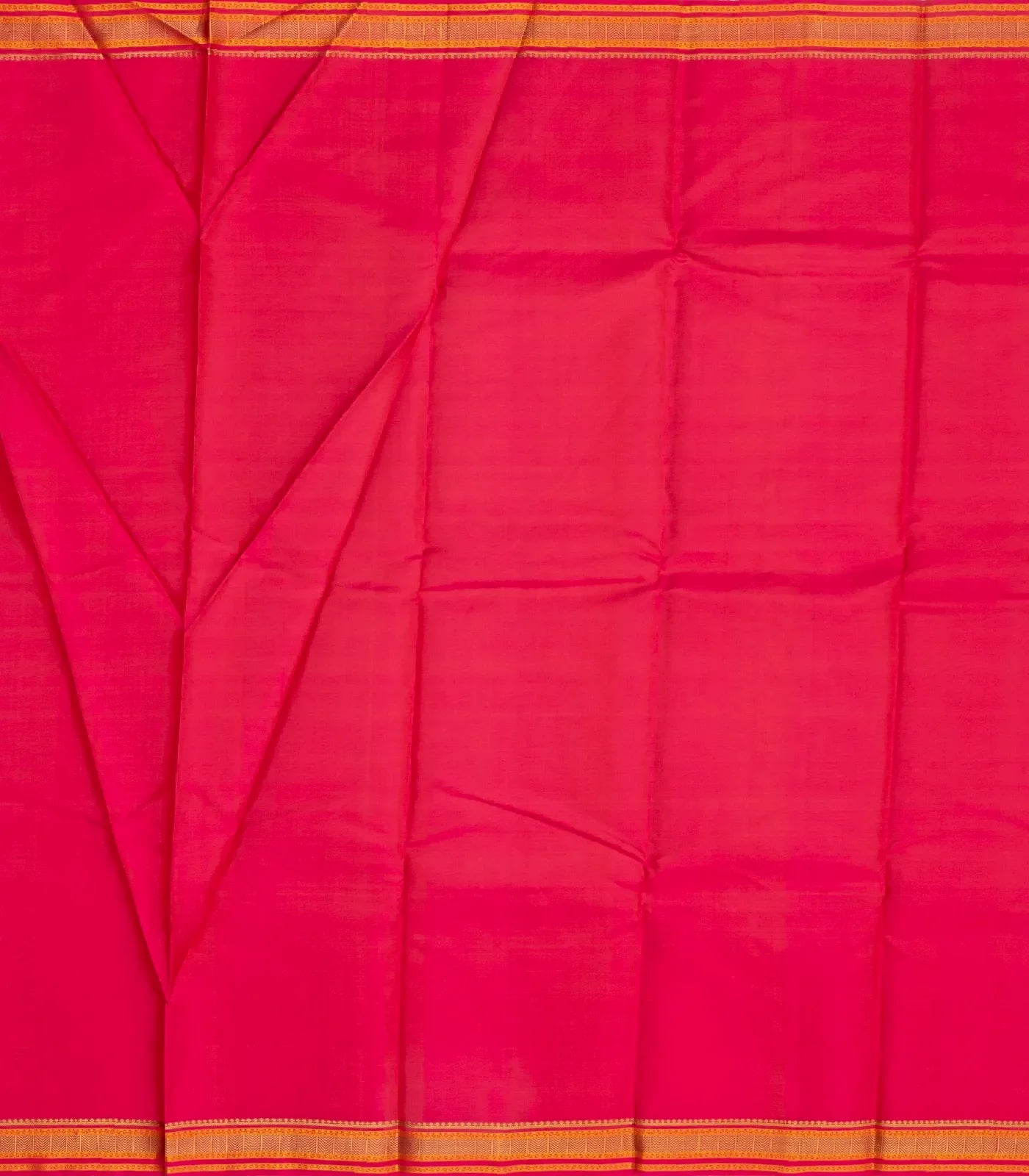 Pink Handloom Kanchi Cotton Saree With Dotted Stripes