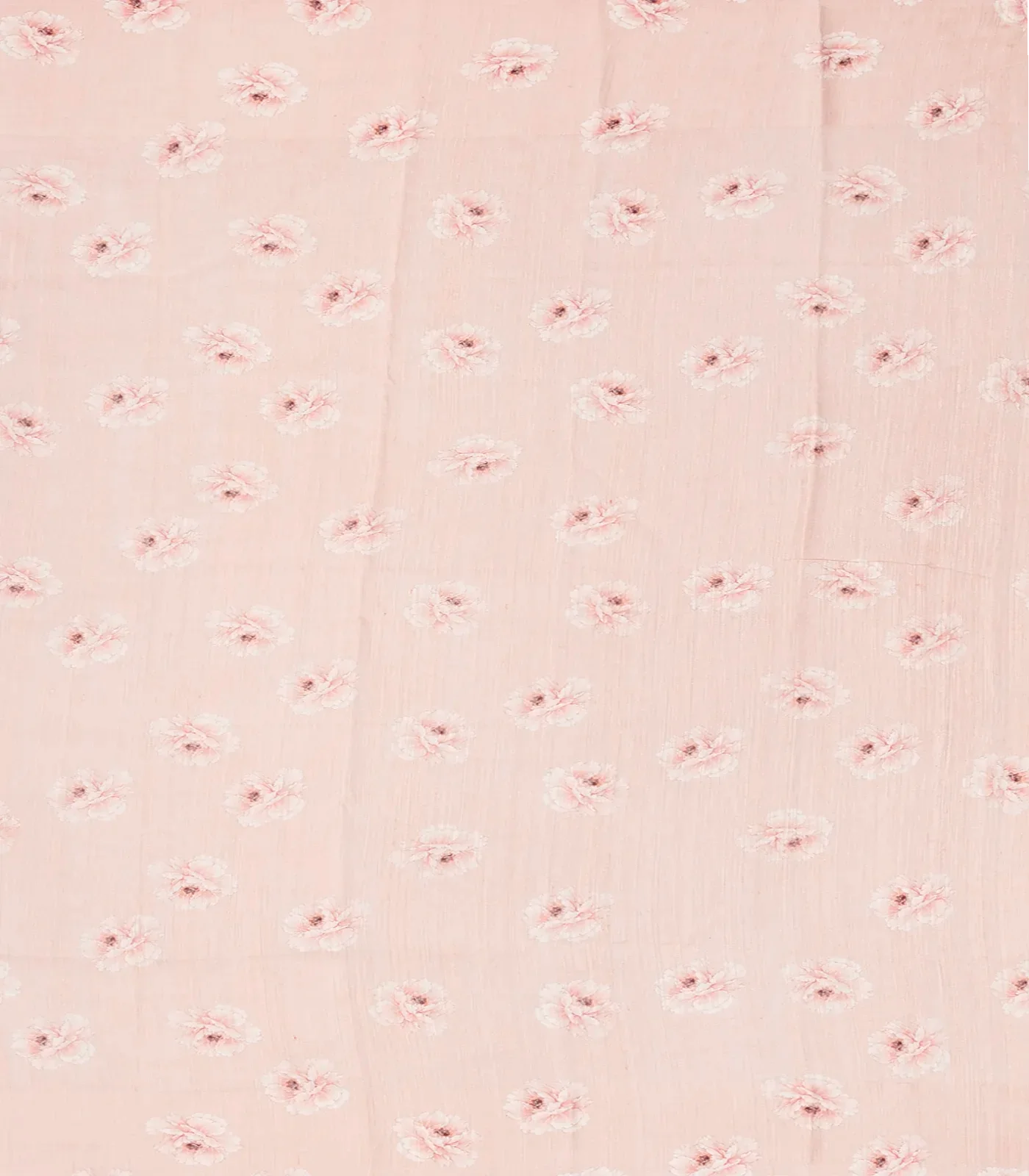 Light Peach Handwoven Tussar Saree With Printed Floral Motifs