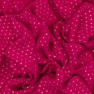 Pink Woven Georgette Saree With Floral Embroidery