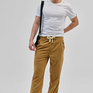 Light Brown Corduroy Relaxed Fit Trousers