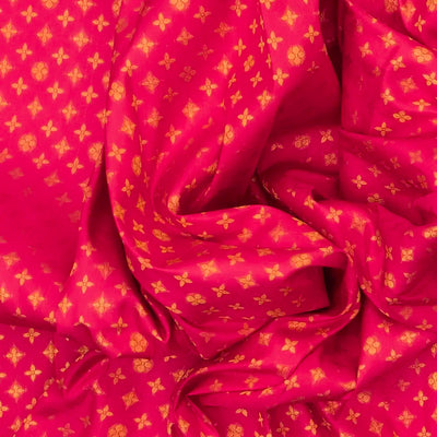 Pink Handloom Kanchipuram Silk Saree With Star Flower Motifs
