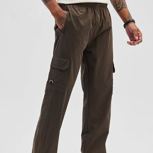 Dark Brown Relaxed Fit Parachute Pants
