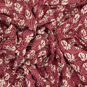 Dark Brown Woven Jaipur Cotton Saree Printed With Floral  Motifs