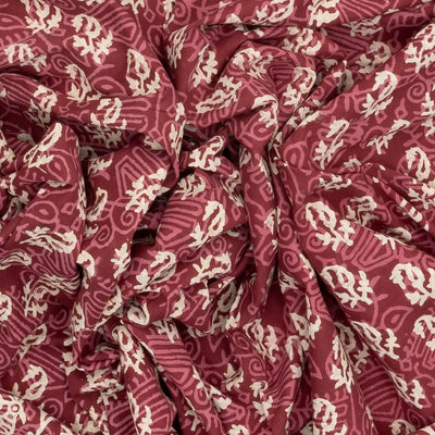 Dark Brown Woven Jaipur Cotton Saree Printed With Floral  Motifs