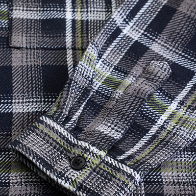 Black Flannel Checks Relaxed Fit Overshirt