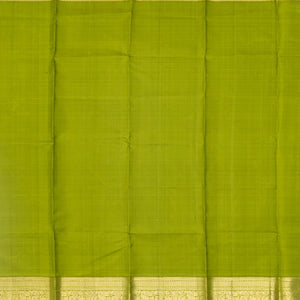 Yellow Handloom Kanchipuram Korvai Silk Saree With Zari Stripes