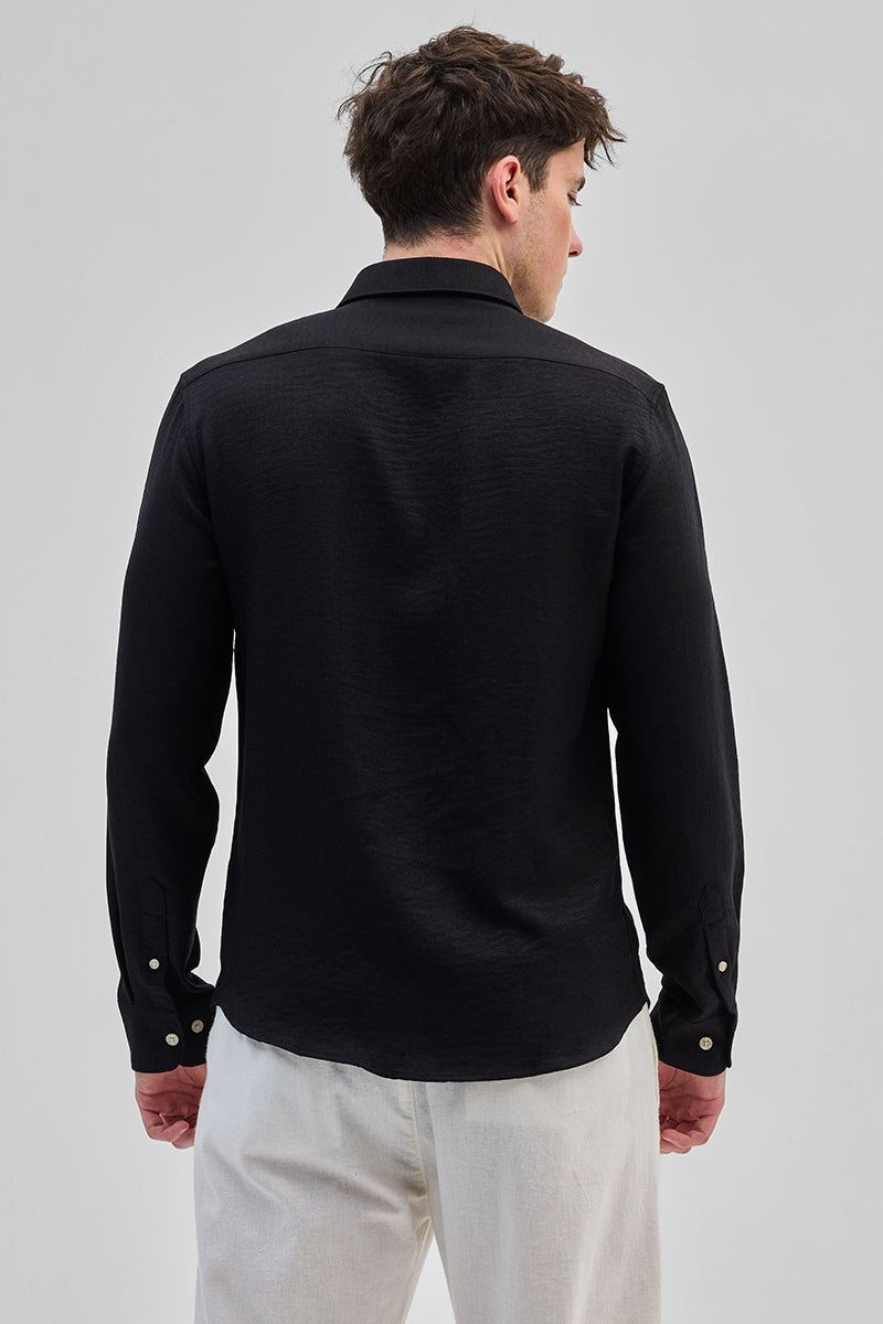Black Textured Shirt