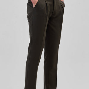 Dark Brown Slim Fit Stretch Trousers