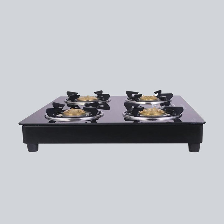 Ruby  4 Burner Glass Cooktop, Black Toughened Glass