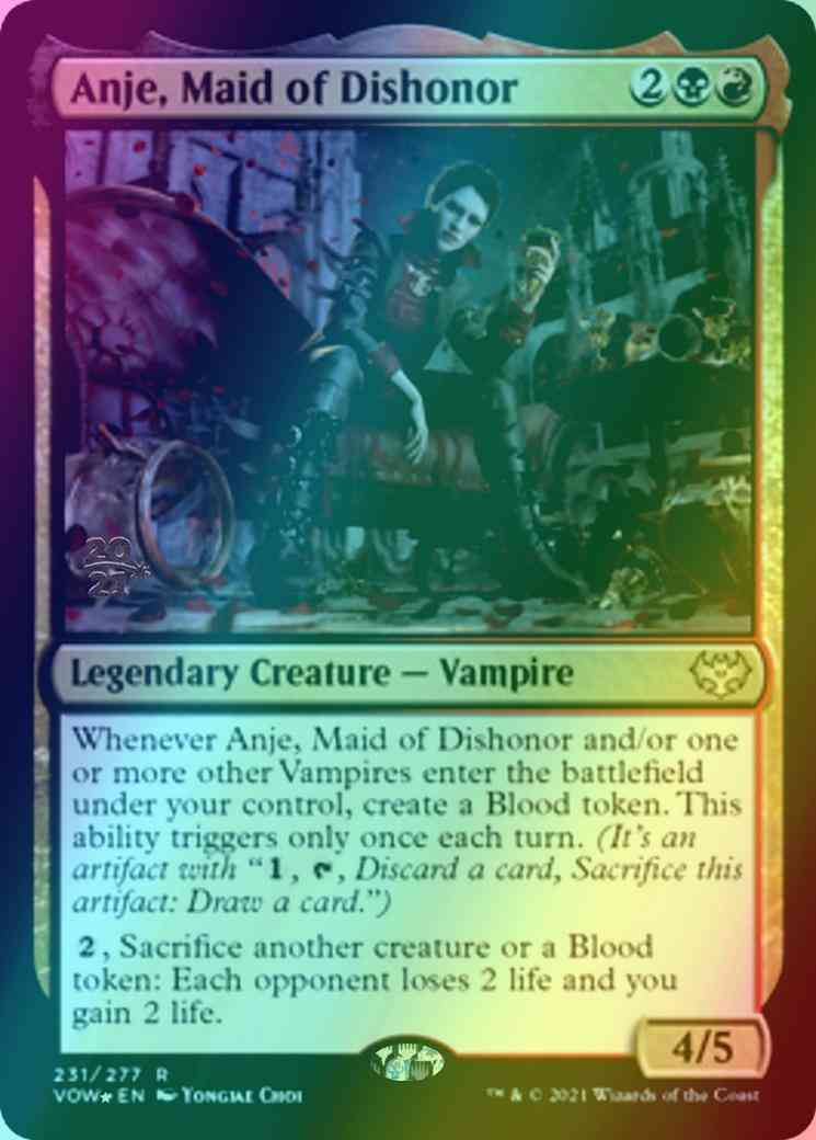 Anje, Maid of Dishonor [Prerelease] [231s] [Innistrad: Crimson Vow: Promos] [Foil]