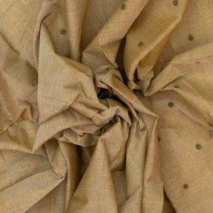 Beige Bengal Cotton Saree With Diamond Motifs