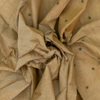 Beige Bengal Cotton Saree With Diamond Motifs