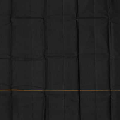 Yellow Handloom Kanchipuram Korvai Silk Saree With Black Border