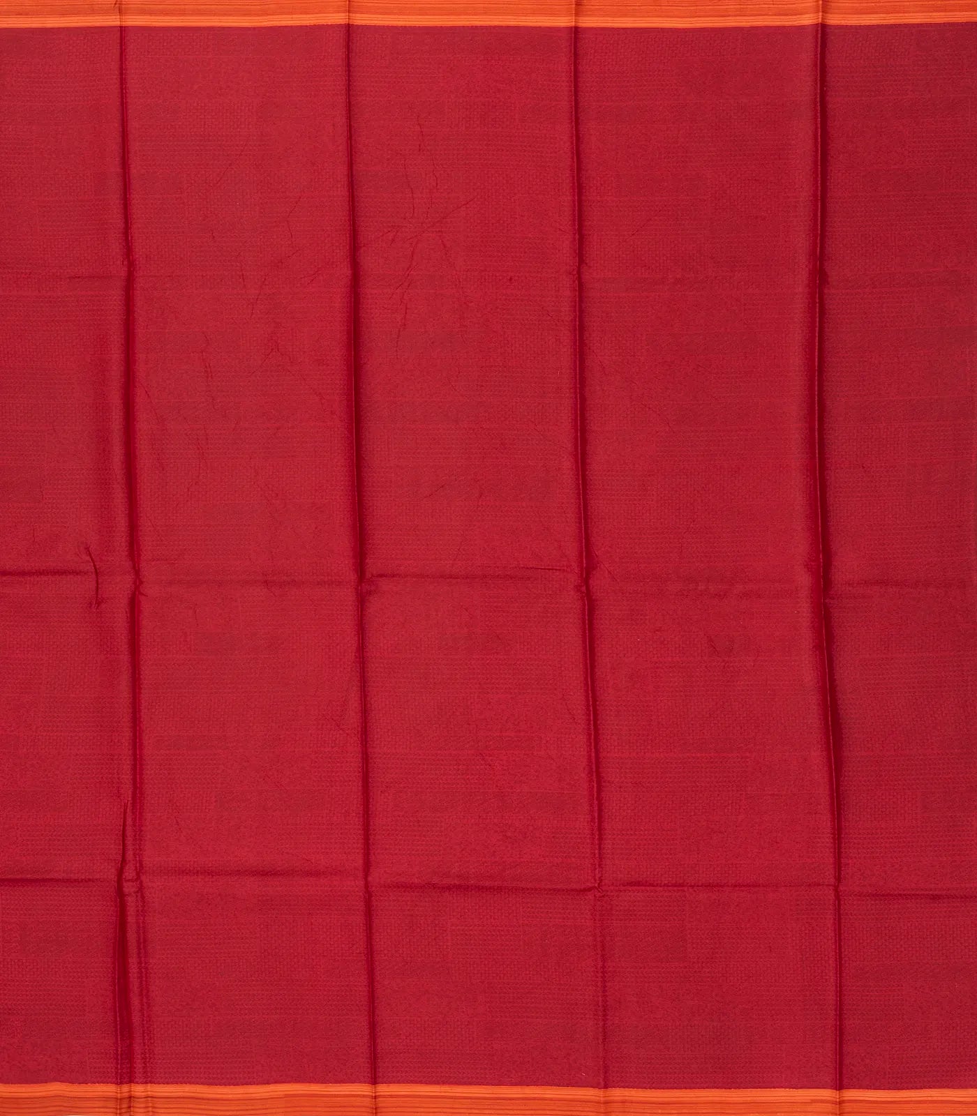 Red Silk Saree Printed With Floral Vine Motifs