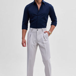 Dark Blue Stretchable Slim Fit Shirt