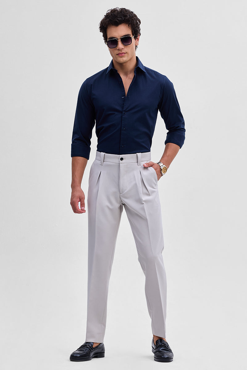 Dark Blue Stretchable Slim Fit Shirt