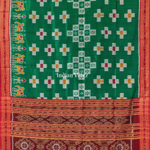 Green Pasapali Odisha Ikat Khandua Silk Saree